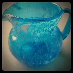 Vintage Hand Blown Art Glass Mini Pitcher